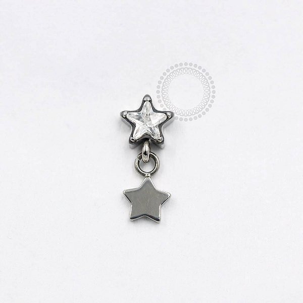 TN910 Topo Estrela Cristal Adereço Estrela Lisa Titânio