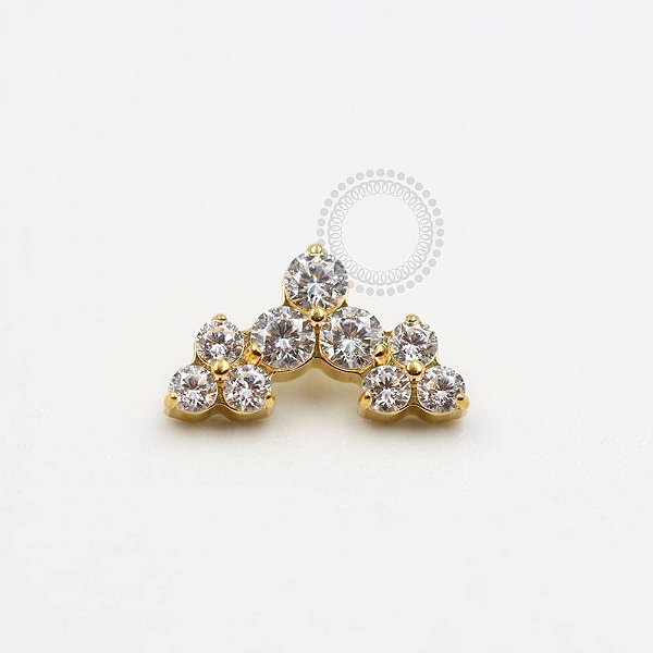 TN949 Topo Cluster Cravejado Titânio PVD Gold