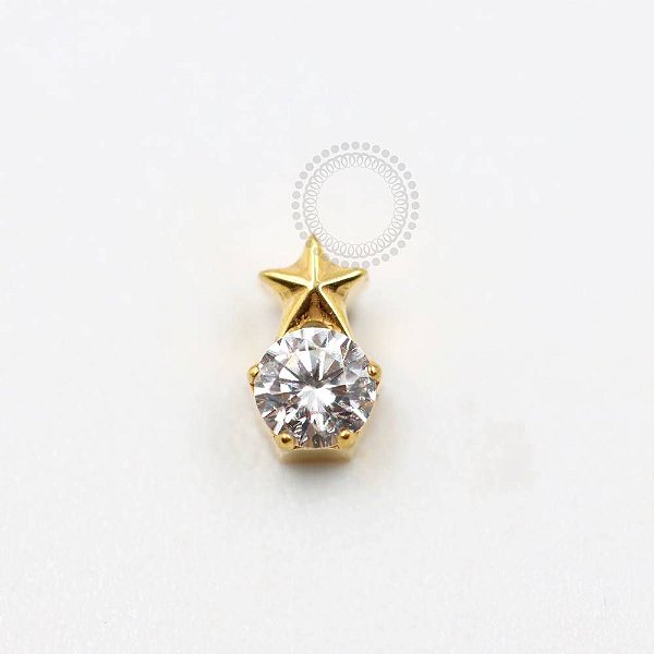 TN985 Topo Micro Estrela Titânio PVD Gold