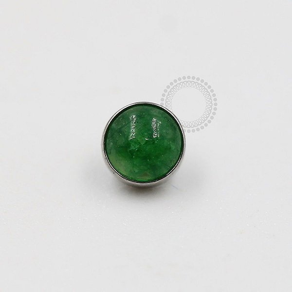 TN212 Topo Pedra Ágata Sintética Verde Titânio ASTM F136