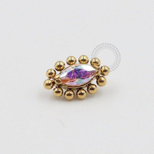 TN320 Topo Navete Com Esferas Titânio PVD Gold (OUTLET)