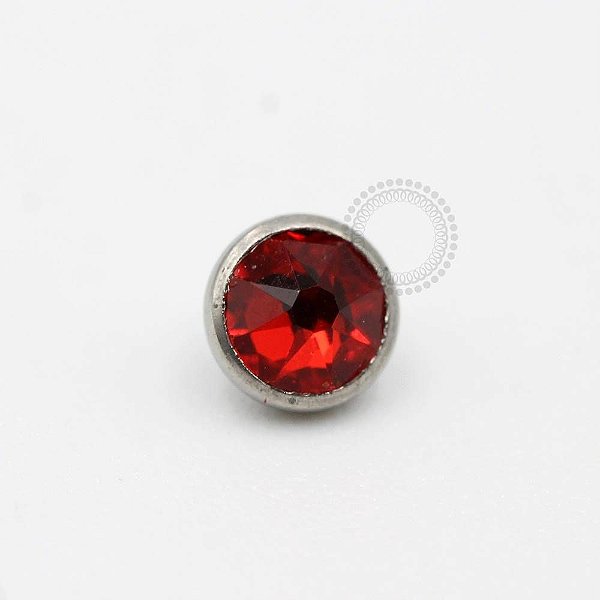 TN386 Topo Microdermal Pedra Cristal Vermelho Titânio ASTM F-136