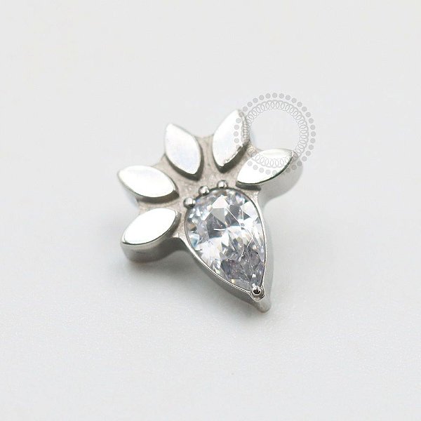 TN514 Topo Gota Zirconia Com Folhas Titânio
