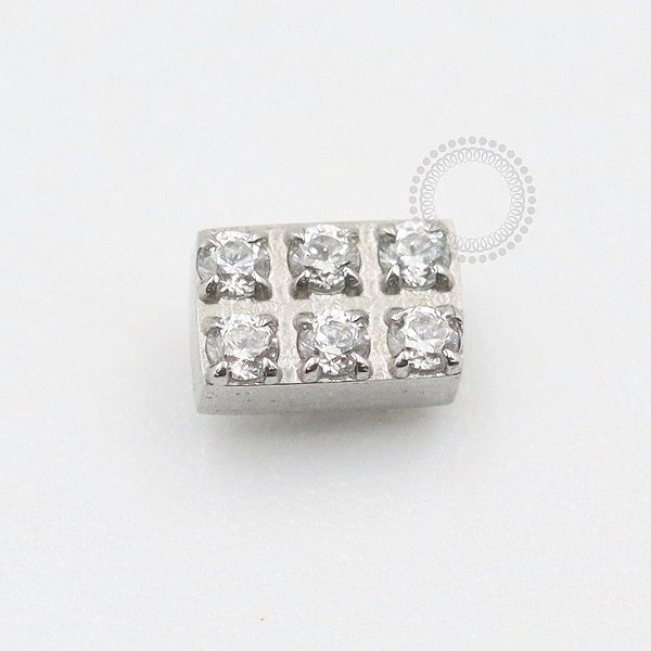 TN1291 Topo Retangulo CZ Titânio ASTM F-136 (OUTLET)
