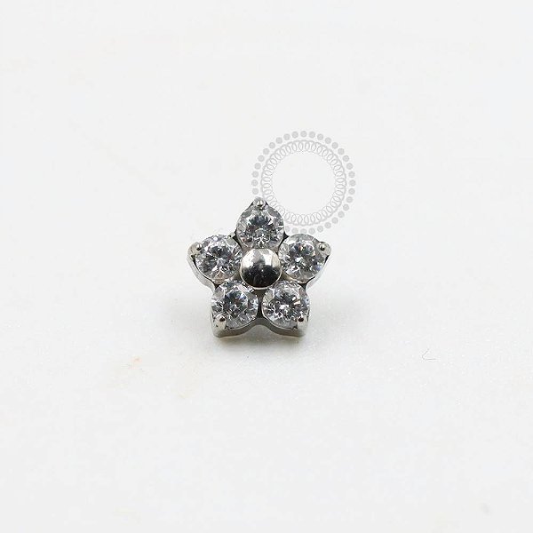 TN959 Topo Flor Delicada Zircônia Titânio