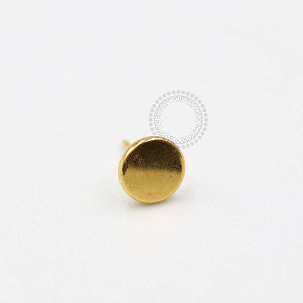 TN96 Topo Chapeado Redondo Push Pin Titânio PVD Gold