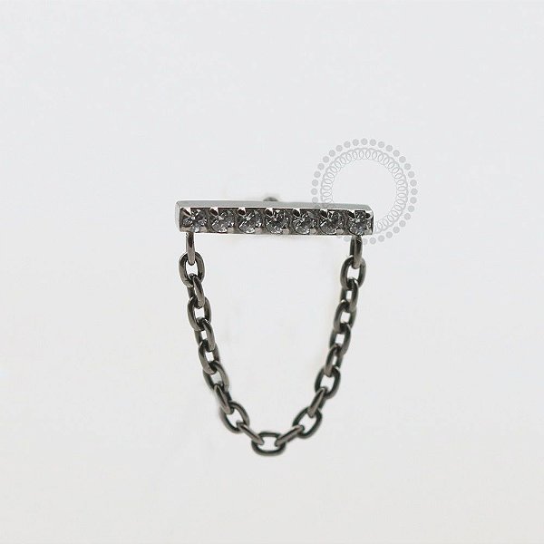 TN604 Topo Barra Fina 7 CZ Corrente Titanio ASTM F136  (OUTLET)