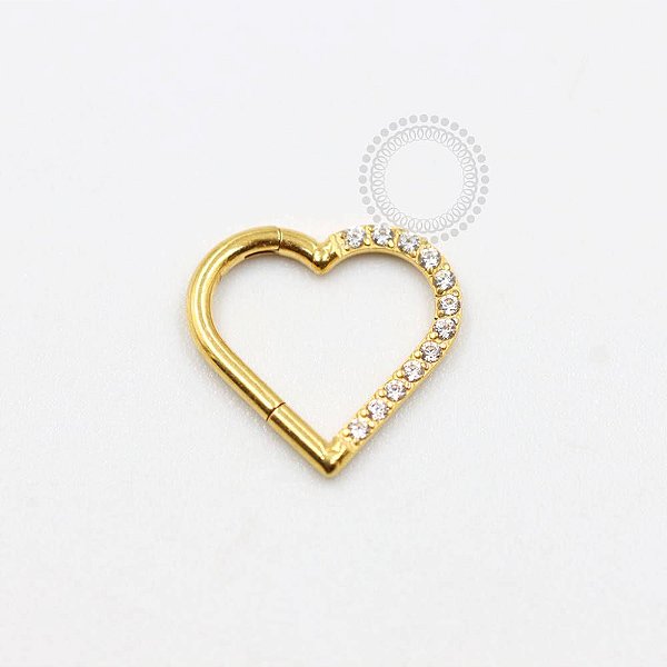 TN989 Daith Cravejado Titânio PVD Gold