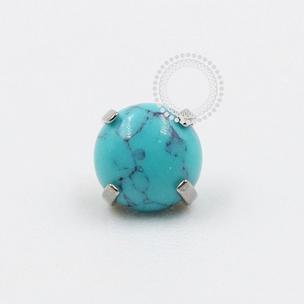 TN1035 Topo Microdermal Pedra Howlita Turquesa Titânio