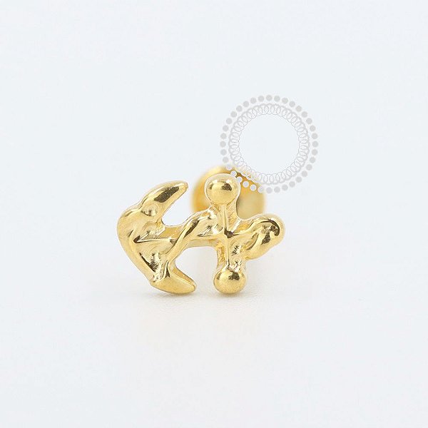 PVD107 Labret Âncora Aço PVD Gold