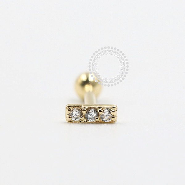 OR49 Microbell Barrinha 3 CZ Ouro 18K (0,30g)