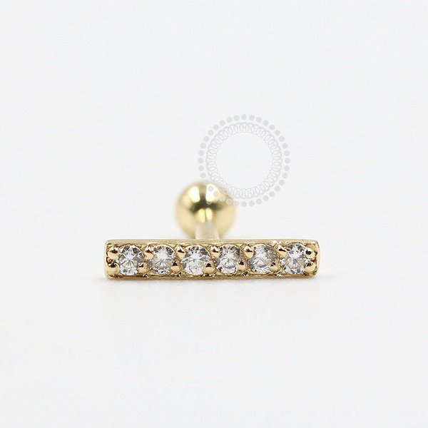 OR50 Microbell Barra 6 CZ Ouro 18K (0,40g)