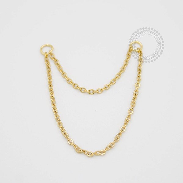 PVD31 Corrente Dupla Aço PVD Gold