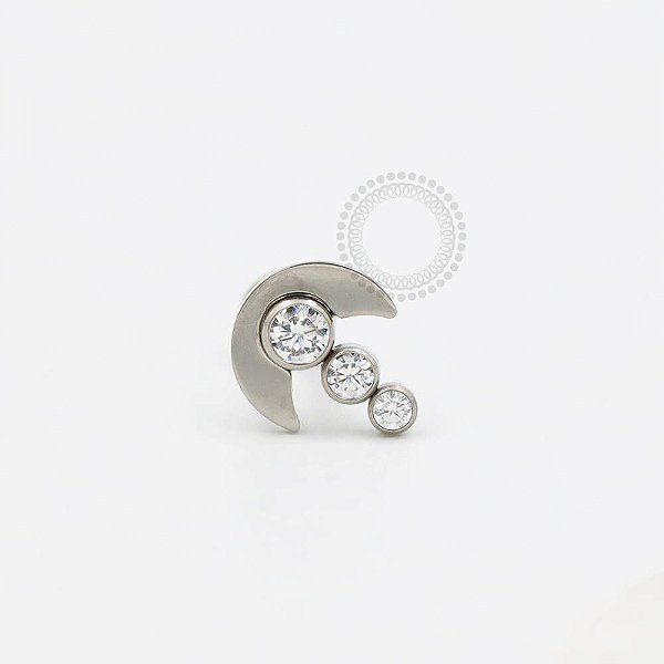TN889 Topo Push Pin Lua Minguante Com Pontos De Luz