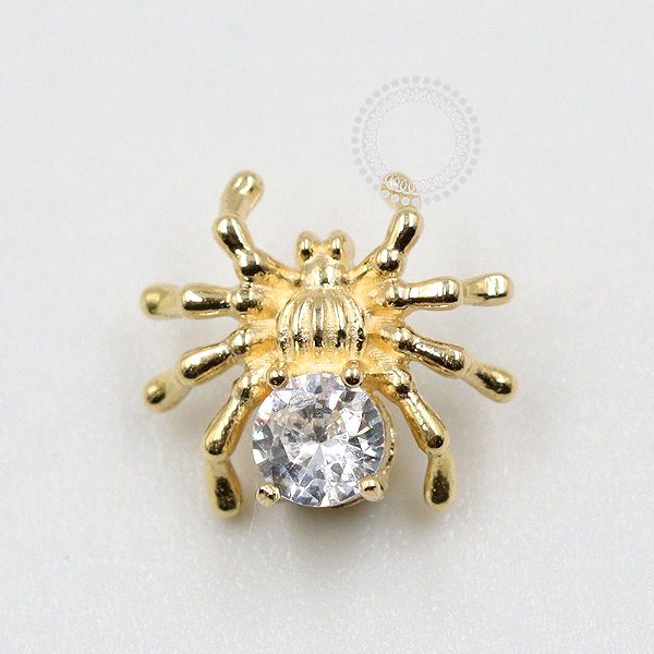 OR65 Topo Aranha Zirconia Ouro 18K  (0,062g)