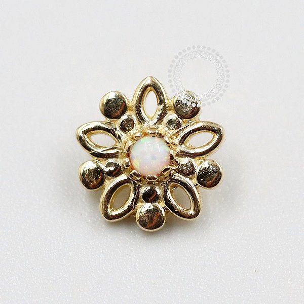 OR72 Topo Flor de Opala Ouro 18K  (0,58g)