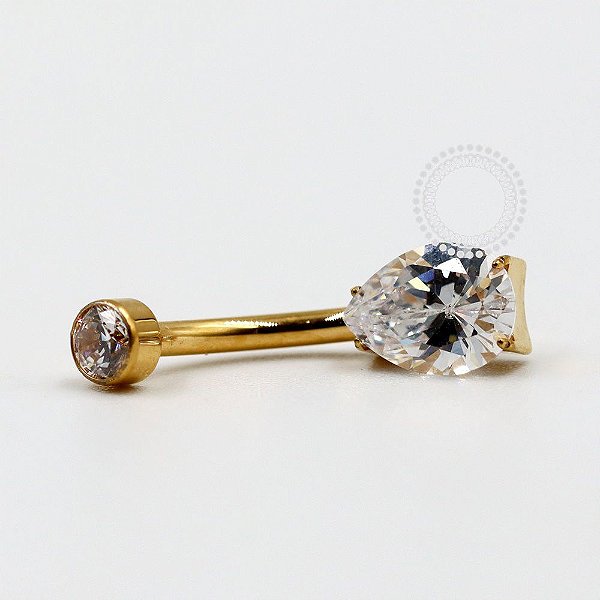 TN1090 Navel Gota Zircônia Titânio PVD Gold (OUTLET)