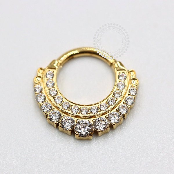 TN1098 Segmento Cravejado Duplo Titânio PVD Gold (OUTLET)