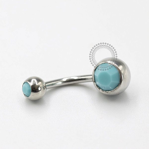 BB25 Navel Piercing Turquesa Sintética Aço 316L