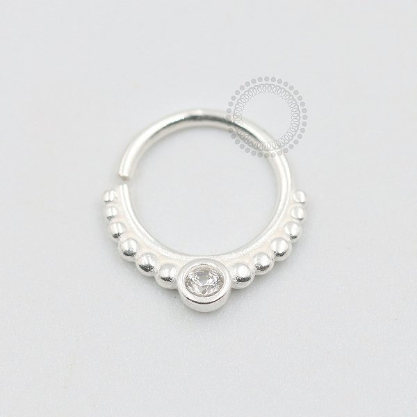 PR02 Argola Zirconia Com Esferas Prata 925