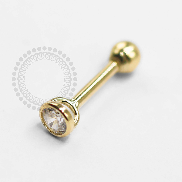 OR85 Microbell Zirconia Flat Copinho Ouro 18K (0,40G)