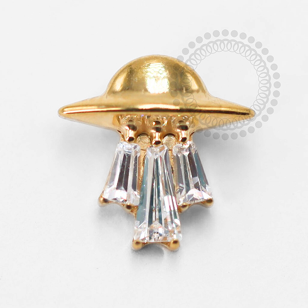 TN1396 Topo Disco Voador Titânio PVD Gold (OUTLET)