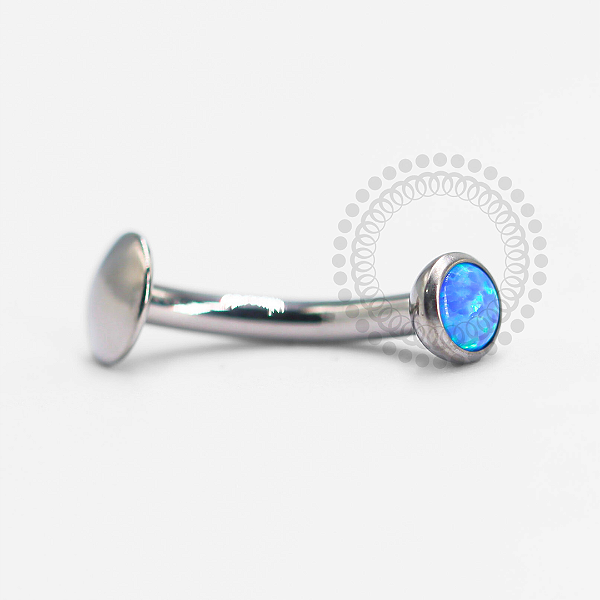 TN1449 Navel Pedra Opala Azul Titânio ASTM F-136