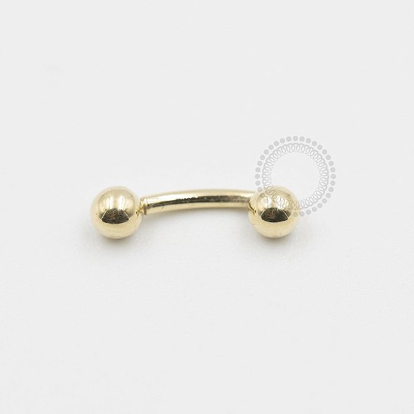 OR93 Microbell Curvo Tradicional 10mm Ouro 18K (0,35g)