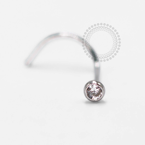 OR04 Nostril Anzol Zircônia Ouro Branco