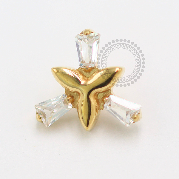 TN1480 Topo Trindade Dourada Titânio PVD Gold