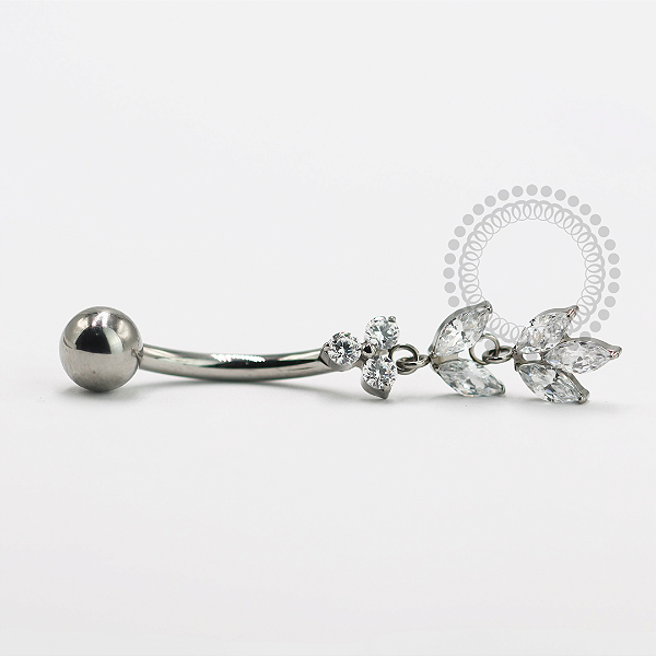 TN1493 Navel Trinity Gotas de Encanto Titânio ASTM-136