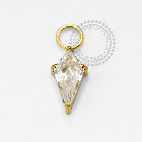 TN1560 Pingente Losango CZ Titânio PVD Gold