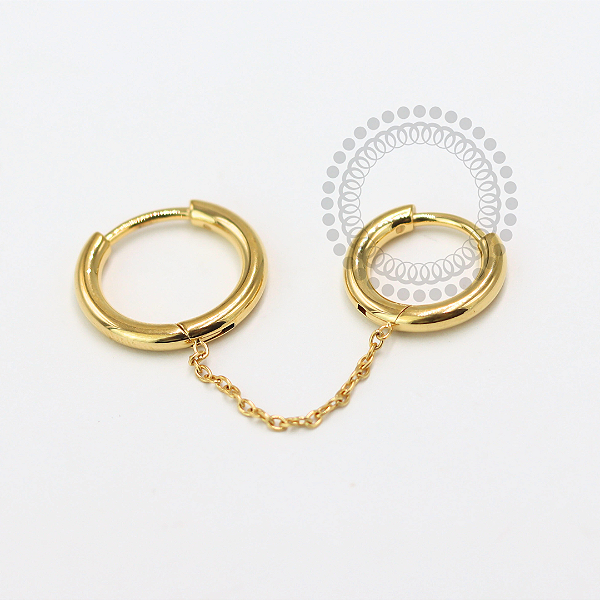 TN1562 Segmento Duplo Com Corrente Titânio PVD Gold