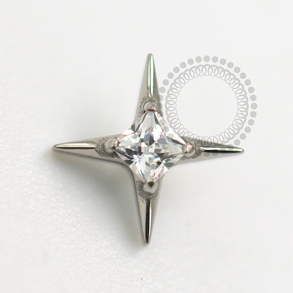 TN1604 Topo Estrela 4 Pontas Zirconia Titânio ASTM F-136