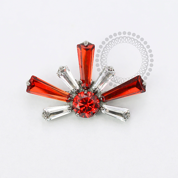 TN1734 Topo Estrela Baguete Rubi E Cristal Titânio ASTM F-136