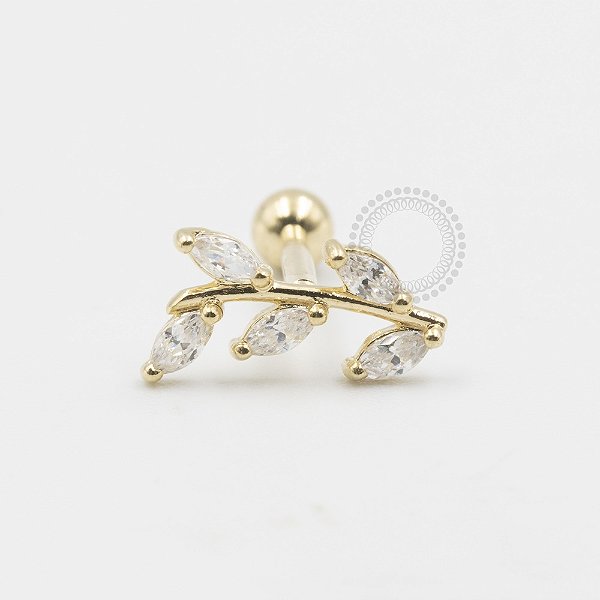 OR32 Microbell Galho 5 CZ Navetes Ouro 18k