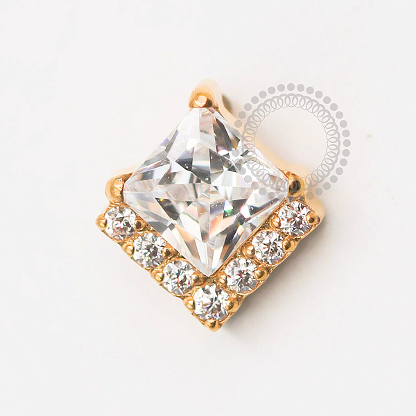 TN1893 Topo 8 Zircônias Titânio PVD Gold