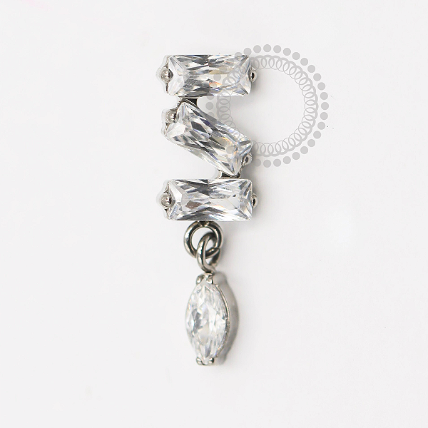 TN1896 Topo 3 Baguettes e 1 Navete Titânio ASTM F-136