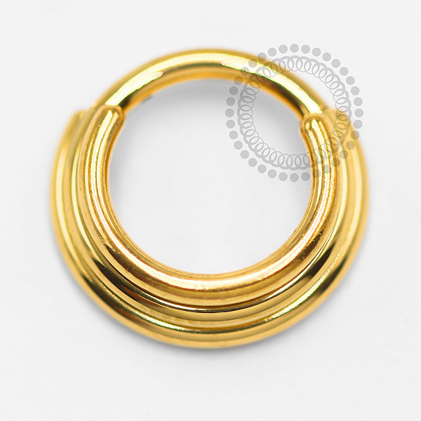 TN1535 Segmento 3 Linhas em Degrau Titânio PVD Gold