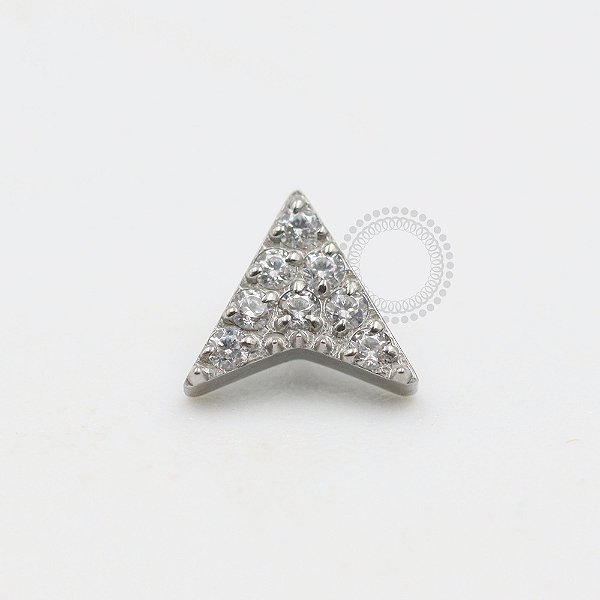 TN481 Topo Seta Cravejada Titânio ASTM F136