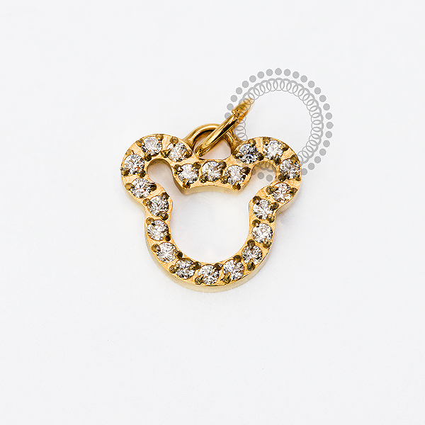 TN1923 Pingente Mickey Mouse Titânio PVD Gold