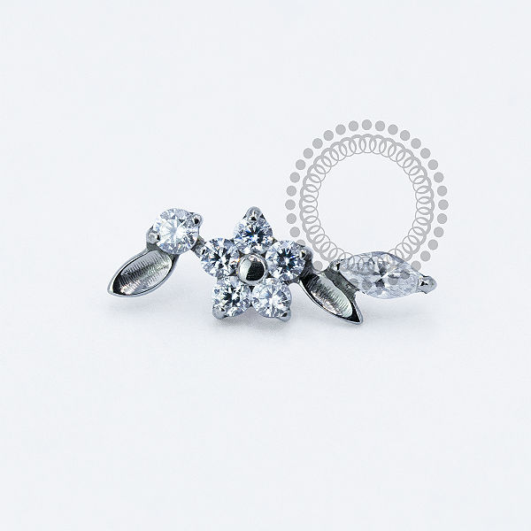 TN1951 Topo Cluster Ramo de Flores Titânio ASTM F136