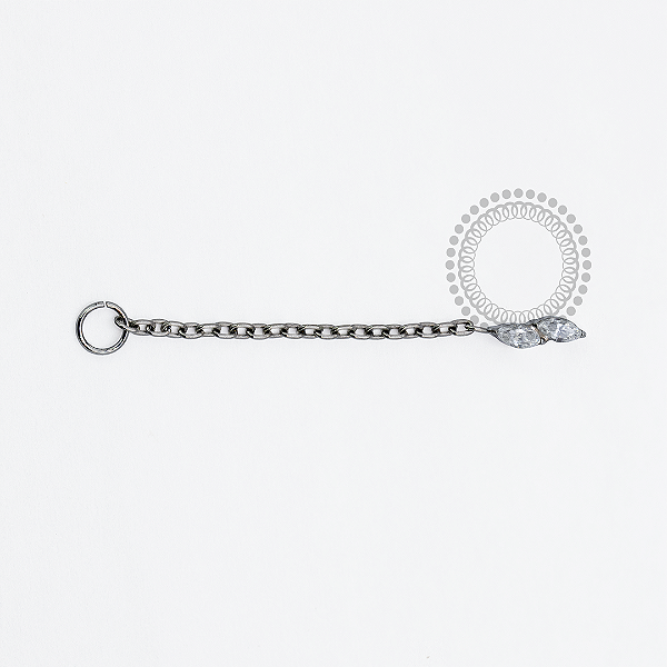 TN1957 Topo 2 Navetes CZ Corrente Titânio ASTM F136