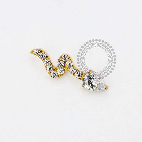 TN1935 Topo Cobra Cravejada Titanio PVD Gold