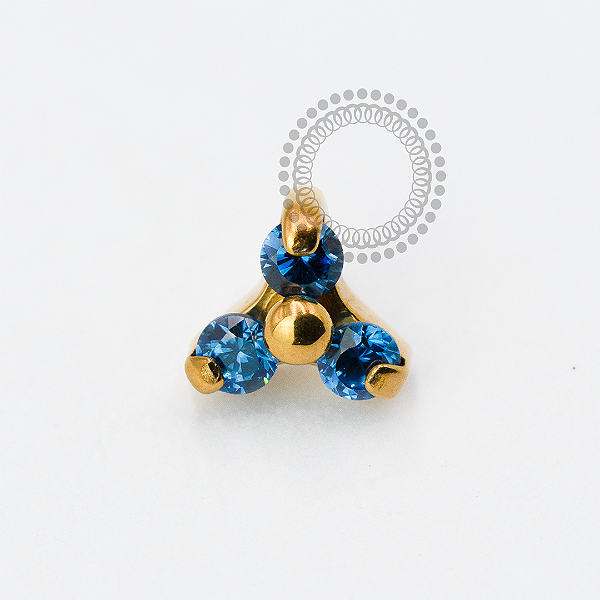 TN1942 Topo Tinity Azul Safira Titânio  PVD Gold