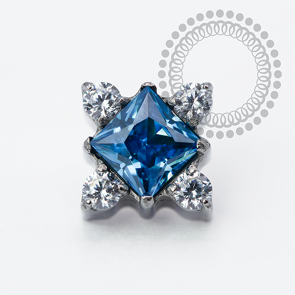 TN1971 Topo Estrela Super Nova  Safira Titânio ASTM F-136