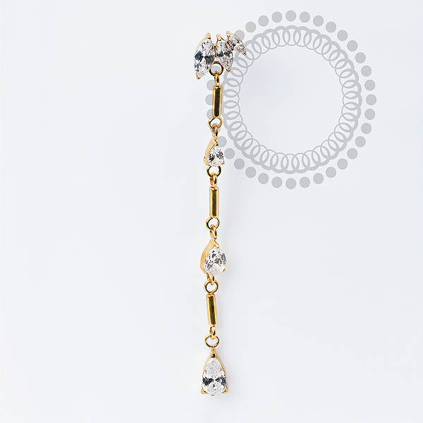 TN1969 Topo Pétalas Max Pingente CZ Titânio PVD Gold