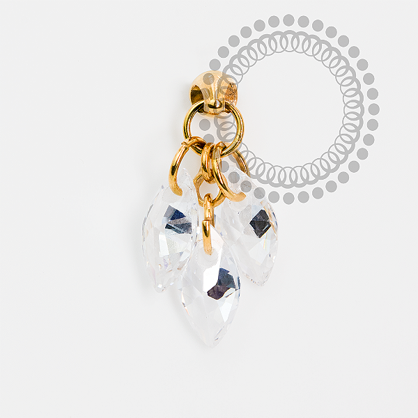 TN1985 Topo 3 Pingentes CZ Titânio PVD Gold