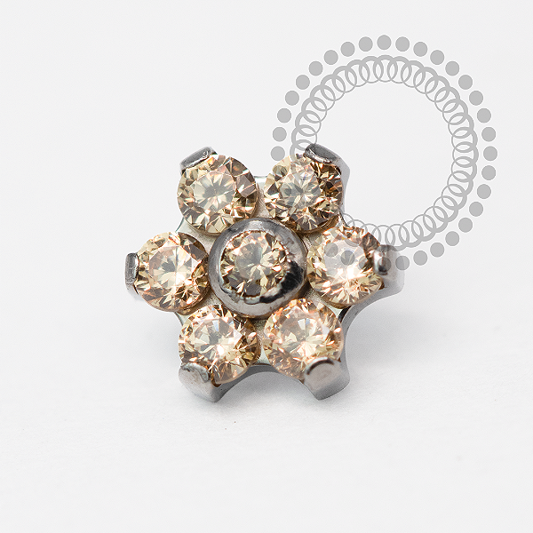 TN2031 Topo Flor Champanhe 3.5 Titãnio ASTM F136