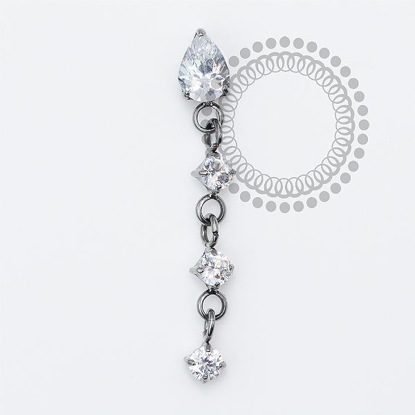 TN2038 Topo Pingente Gota CZ Titânio  ASTM F136